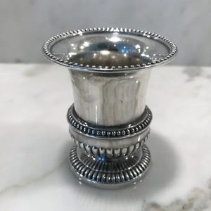 VINTAGE SILVER TINY-SMALL DECORATIVE OPEN CONTAINER